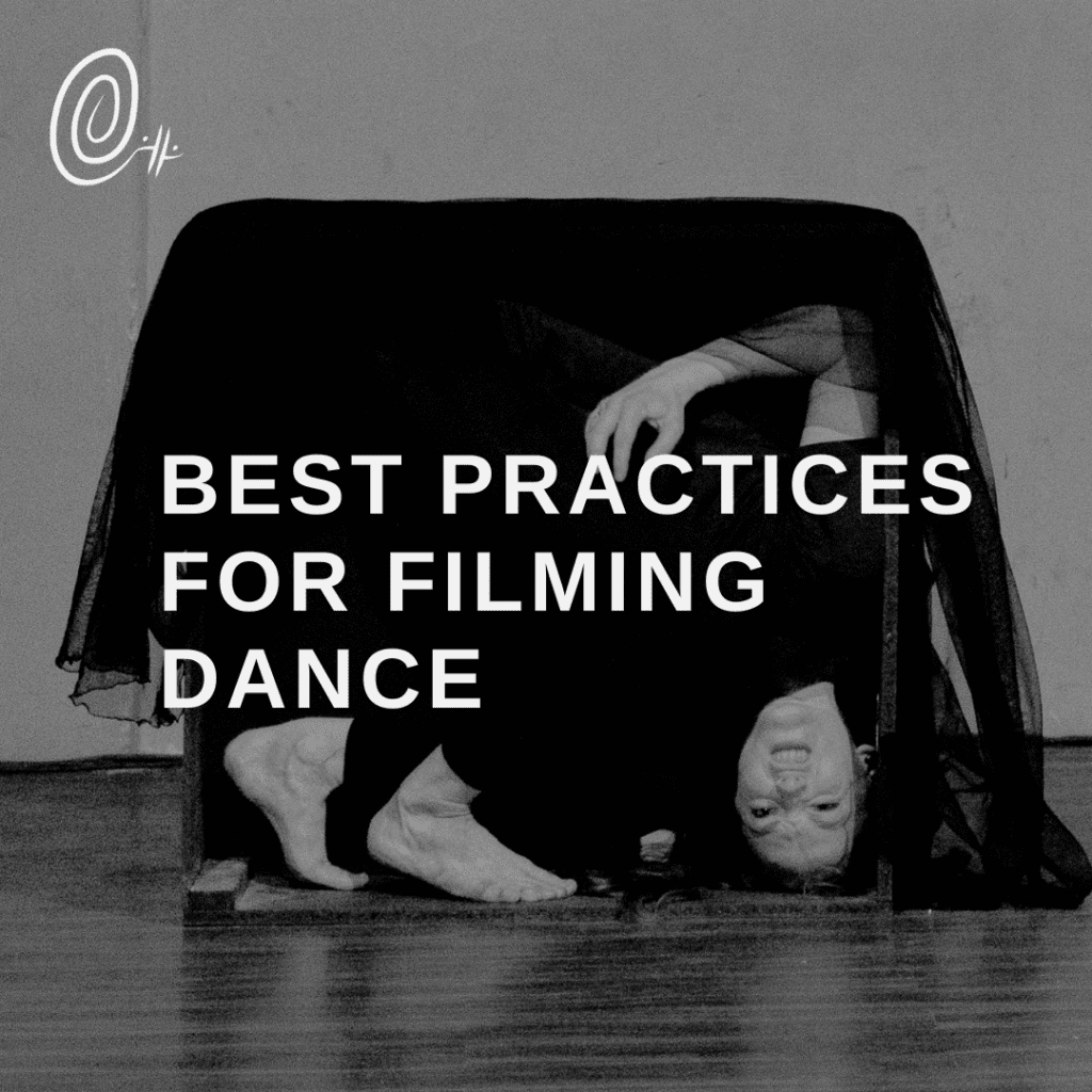 a person in a strange upside down position in a box with the words best practices for filming dance