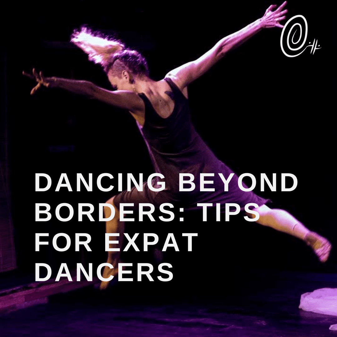 Gillian leaping with arms and legs out facing away from the camera with the title text overlaid