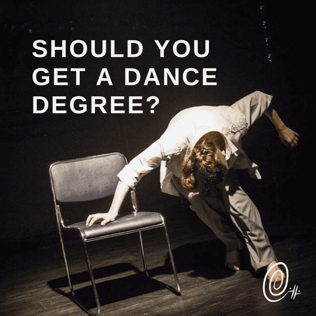 Gillian performing next to a chair with head down as if running to it with the title text overlaid