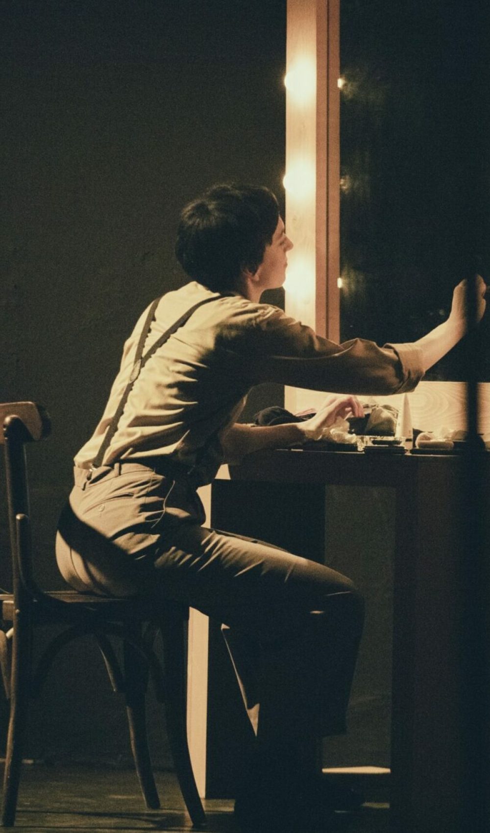 Gillian as Jean-Claude at his dressing table in The Clown & His Shadow